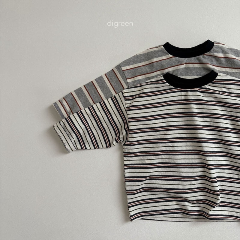 Digreen - Korean Children Fashion - #magicofchildhood - Multi Stripe Tee - 3