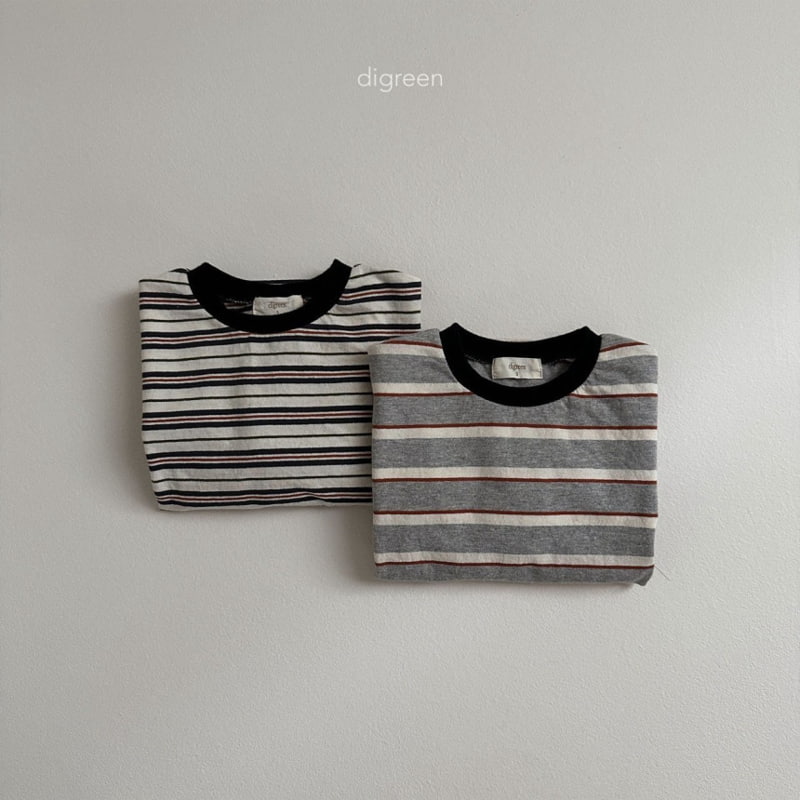 Digreen - Korean Children Fashion - #prettylittlegirls - Multi Stripe Tee - 5