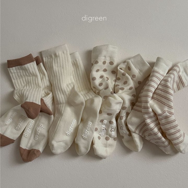 Digreen - Korean Children Fashion - #prettylittlegirls - Together Socks Cream