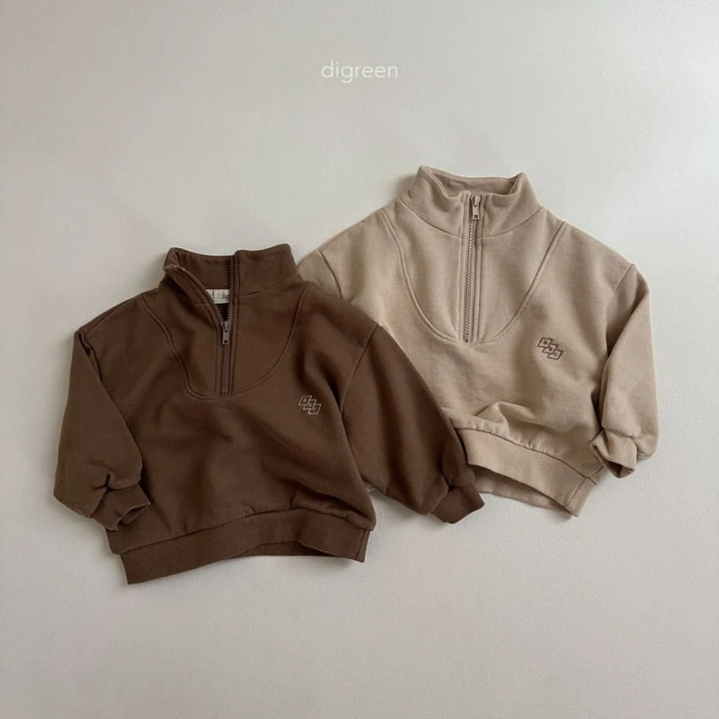 Digreen - Korean Children Fashion - #todddlerfashion - ABC Half Zip-up