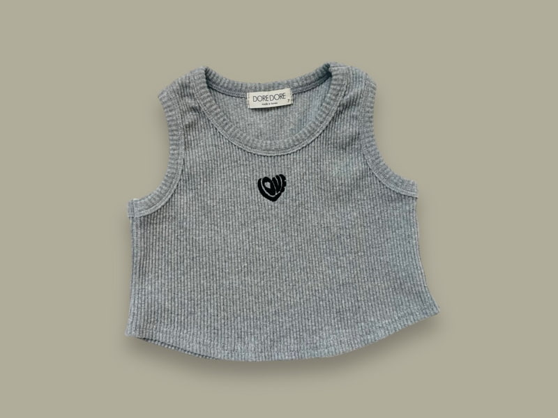 Dore Dore - Korean Children Fashion - #Kfashion4kids - Heart Rib Sleeveless Tee