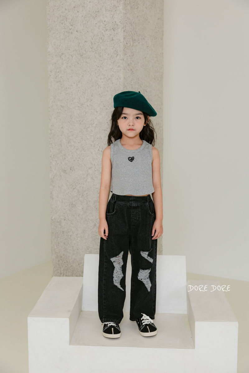 Dore Dore - Korean Children Fashion - #childofig - Heart Rib Sleeveless Tee - 6