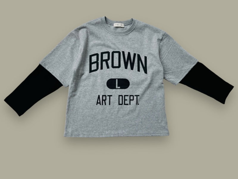 Dore Dore - Korean Children Fashion - #designkidswear - Brown Layered Tee