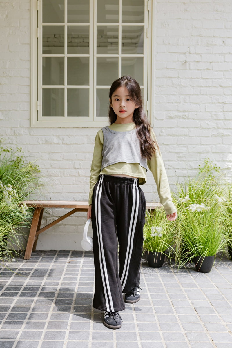 Dore Dore - Korean Children Fashion - #discoveringself - Diagonal Tape Wide Pants - 11