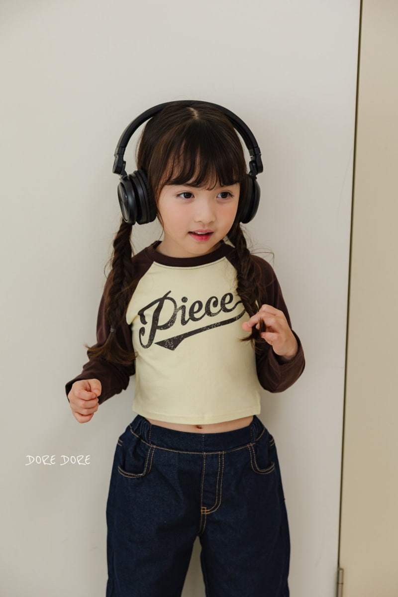 Dore Dore - Korean Children Fashion - #discoveringself - Piece Raglan Crop Tee - 3