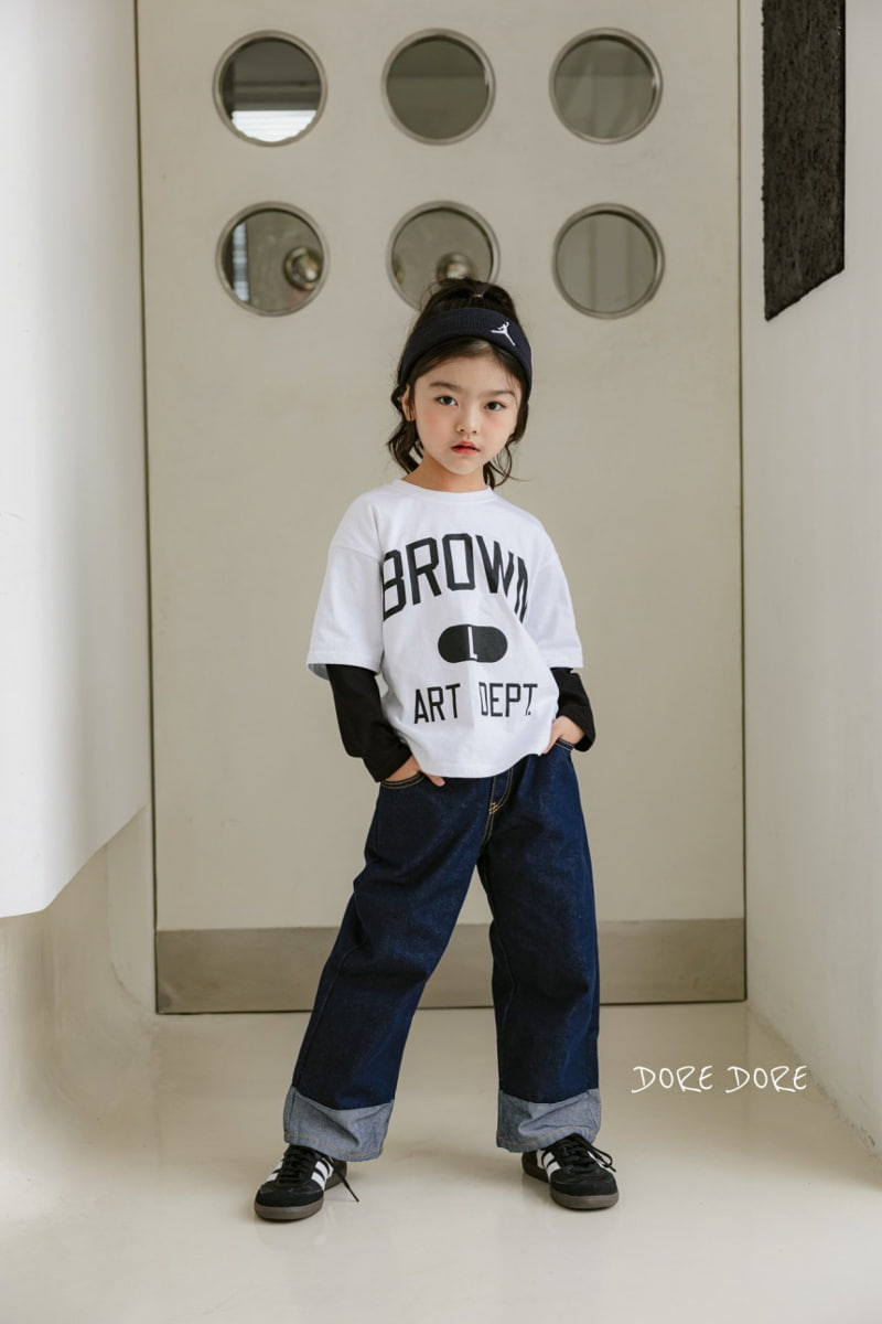 Dore Dore - Korean Children Fashion - #fashionkids - Brown Layered Tee - 3