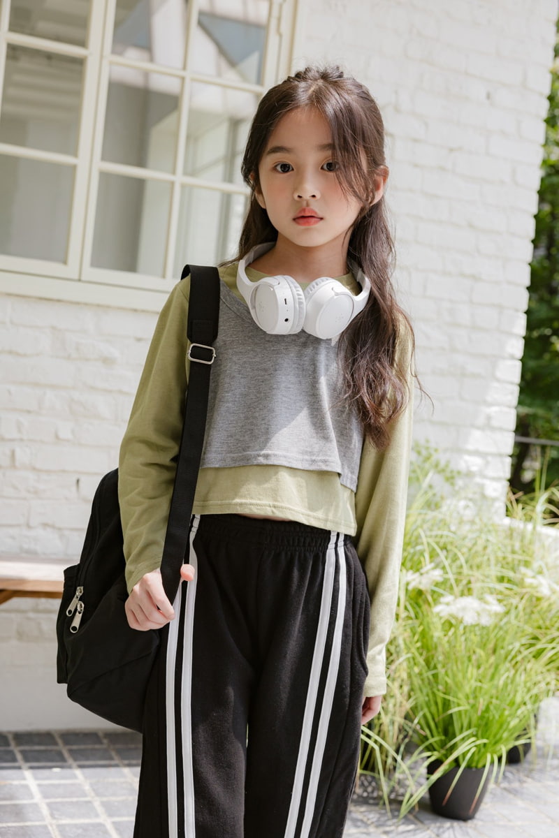 Dore Dore - Korean Children Fashion - #fashionkids - Diagonal Tape Wide Pants - 12