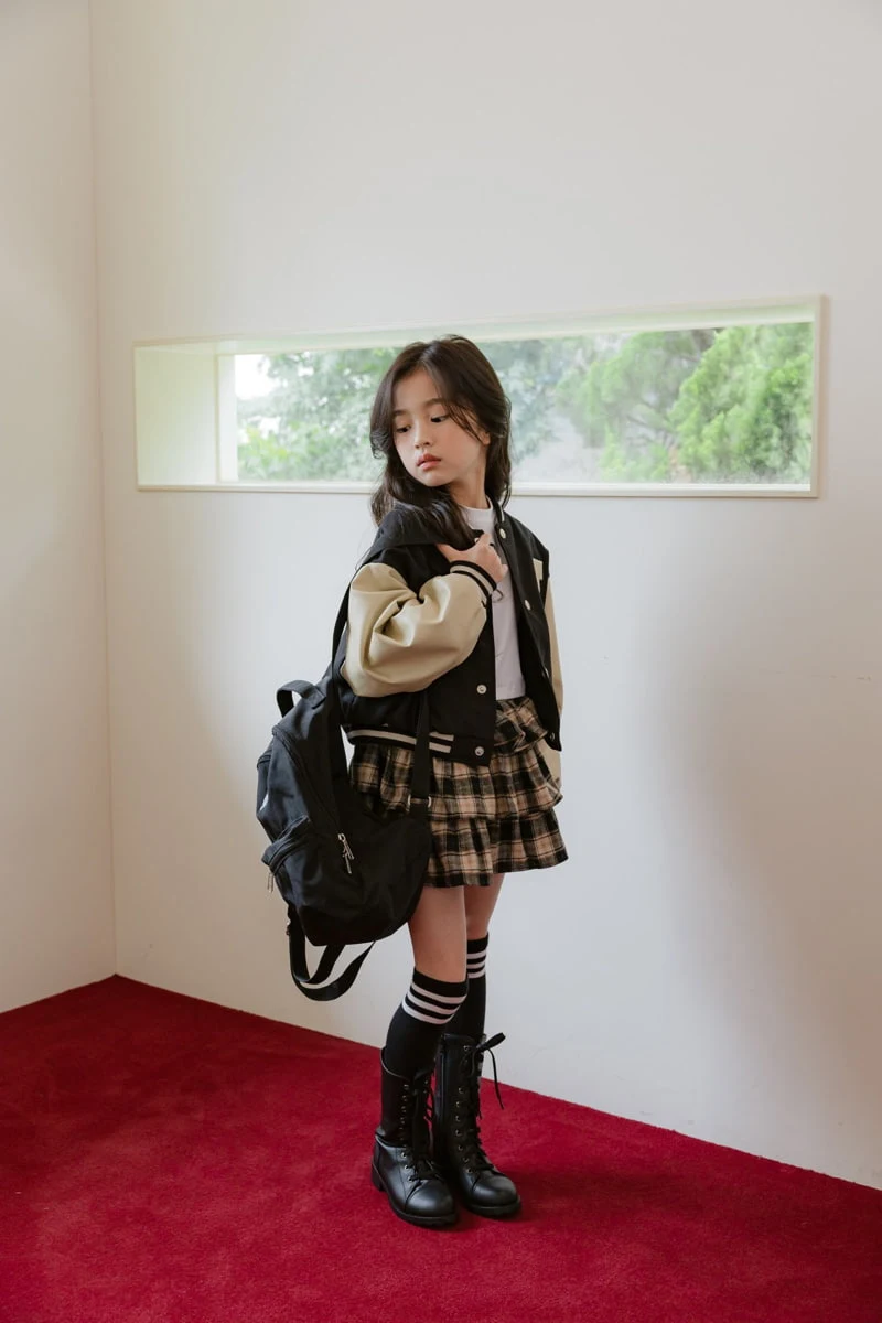 Dore Dore - Korean Children Fashion - #fashionkids - Check Cancan Skirt Pants - 11