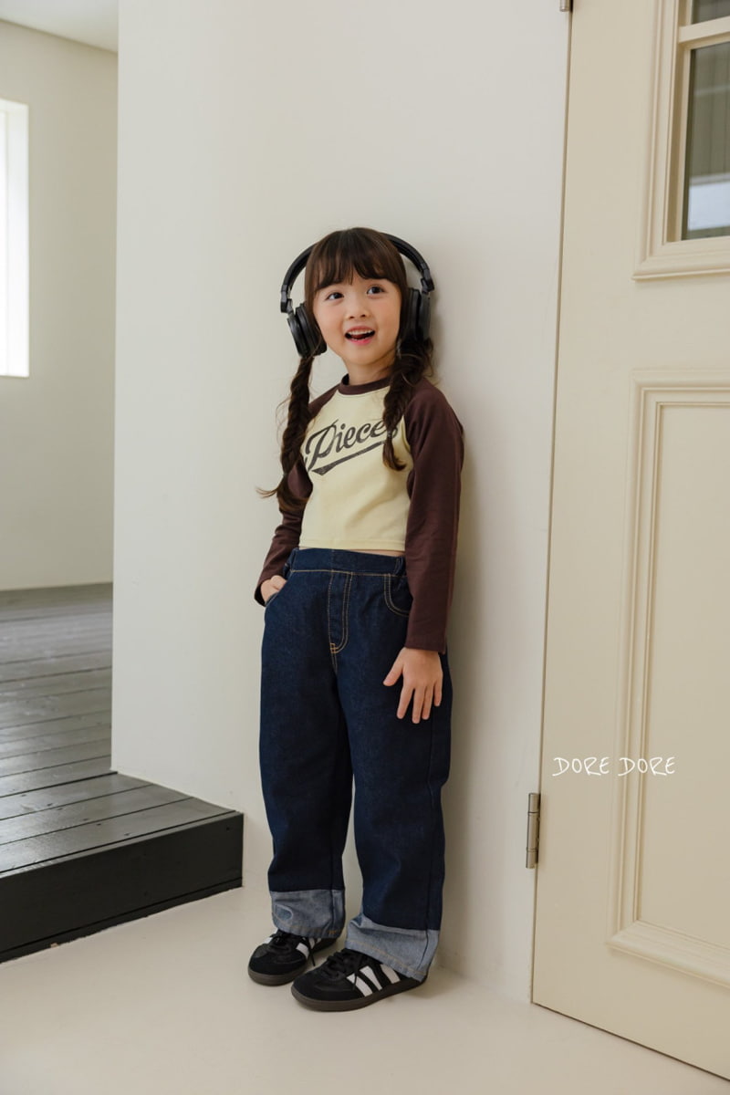 Dore Dore - Korean Children Fashion - #discoveringself - Piece Raglan Crop Tee - 4