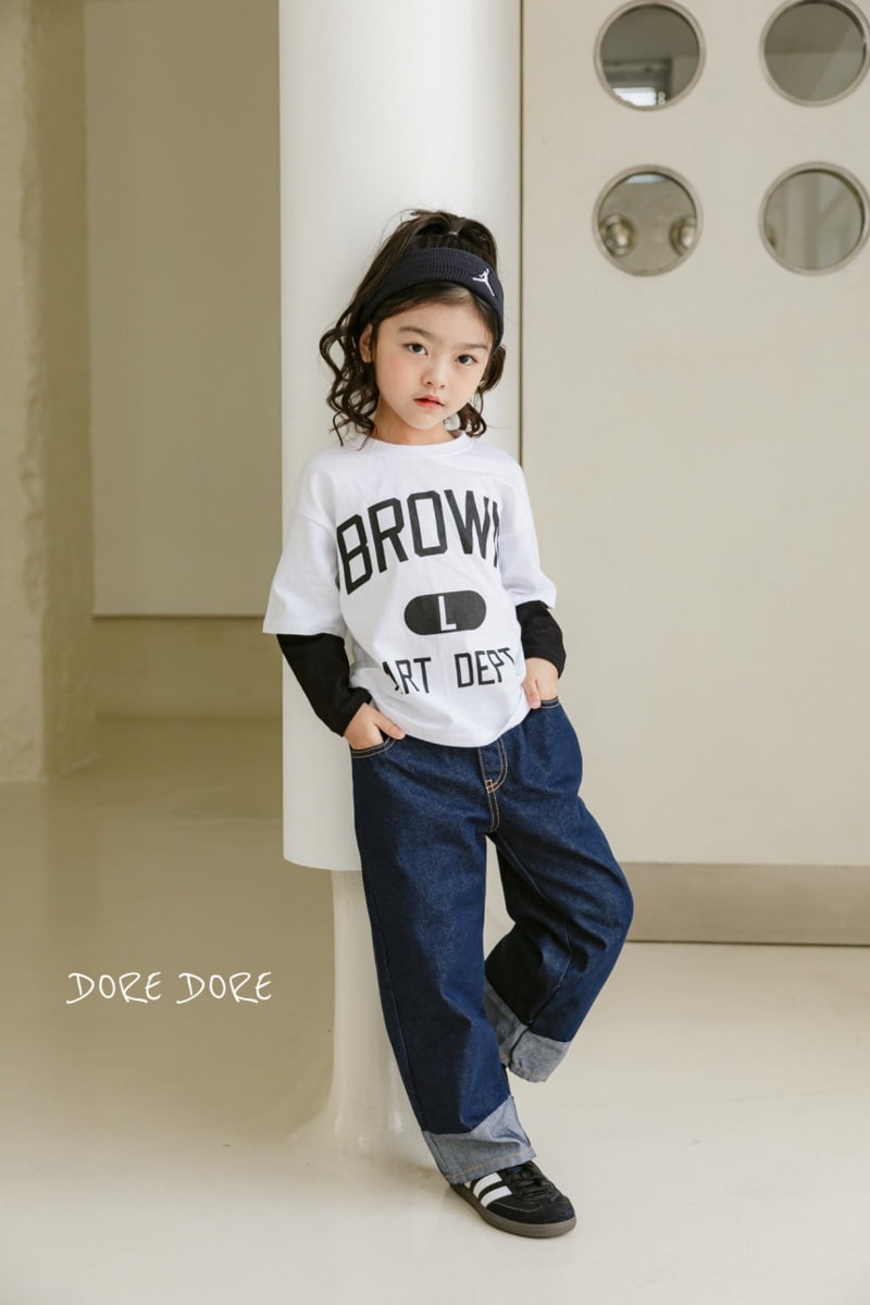 Dore Dore - Korean Children Fashion - #fashionkids - Brown Layered Tee - 4