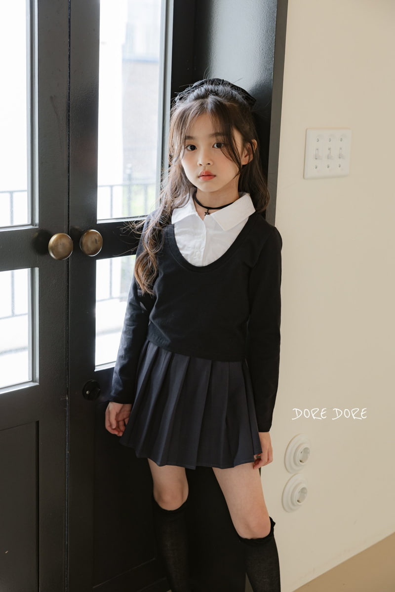 Dore Dore - Korean Children Fashion - #kidsstore - Collar Layered Tee - 3