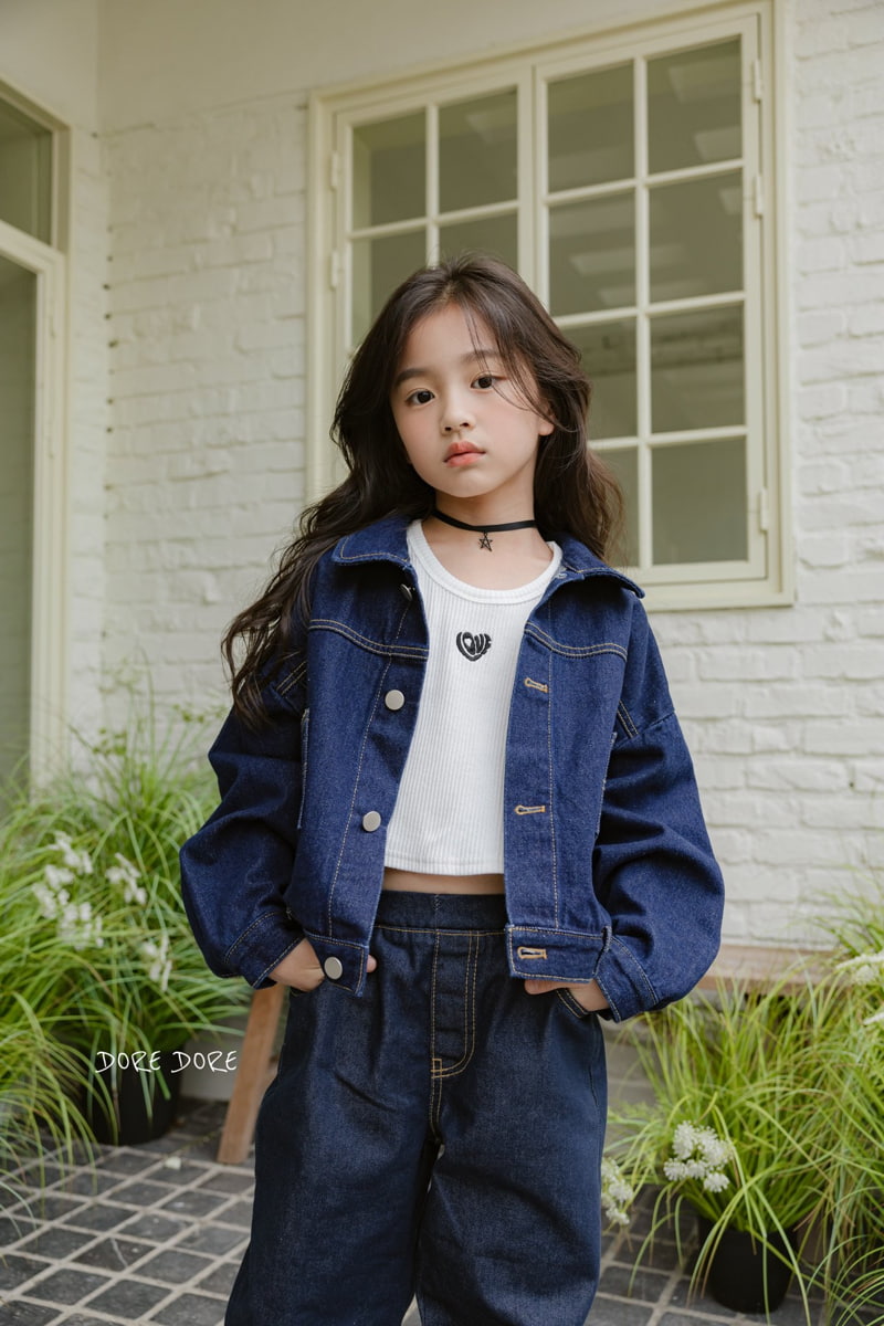 Dore Dore - Korean Children Fashion - #kidzfashiontrend - Pocket Denim Jacket - 8