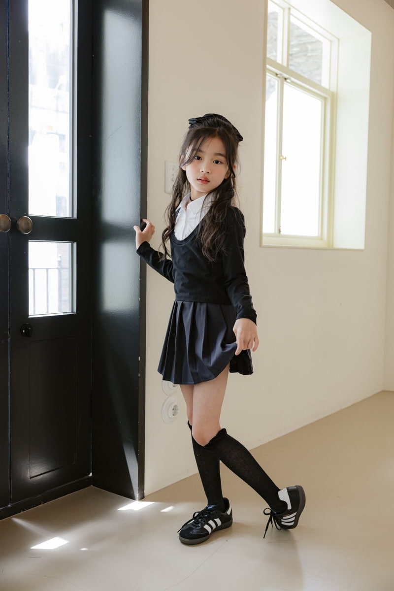 Dore Dore - Korean Children Fashion - #littlefashionista - Collar Layered Tee - 6