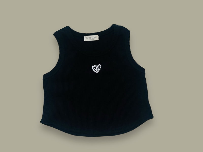 Dore Dore - Korean Children Fashion - #littlefashionista - Heart Rib Sleeveless Tee - 2