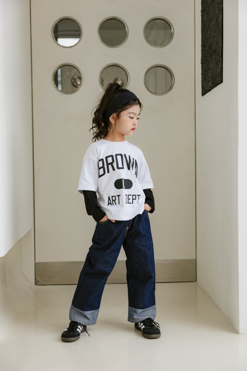 Dore Dore - Korean Children Fashion - #littlefashionista - Brown Layered Tee - 8