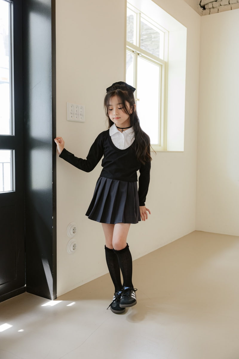 Dore Dore - Korean Children Fashion - #prettylittlegirls - Collar Layered Tee - 9