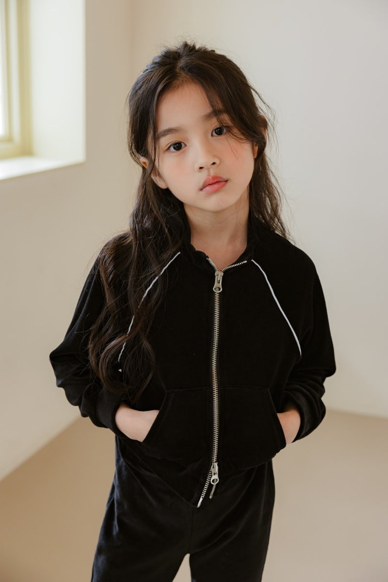 Dore Dore - Korean Children Fashion - #prettylittlegirls - Veloure Raglan Zip-up - 9