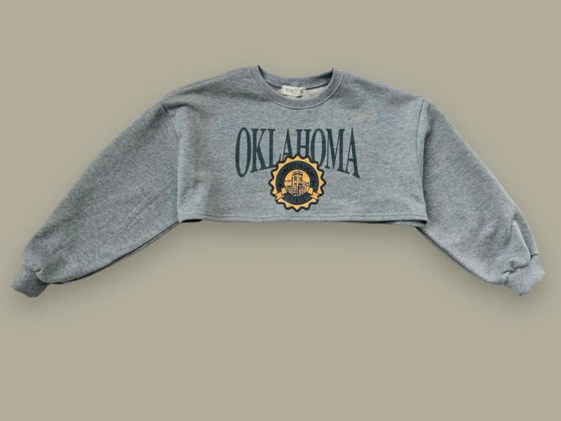 Dore Dore - Korean Children Fashion - #prettylittlegirls - Oklahoma Crop Sweatshirts - 2