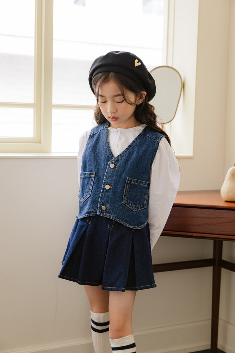 Dore Dore - Korean Children Fashion - #prettylittlegirls - Denim Vest - 7