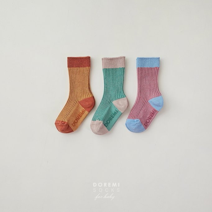 Doremi Socks - Korean Baby Fashion - #babyboutique - Jacqard Socks (set of 3)