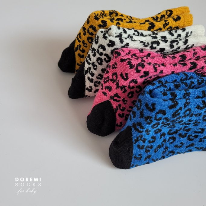 Doremi Socks - Korean Baby Fashion - #babyboutique - Leopard Band Socks (set of 4) - 4