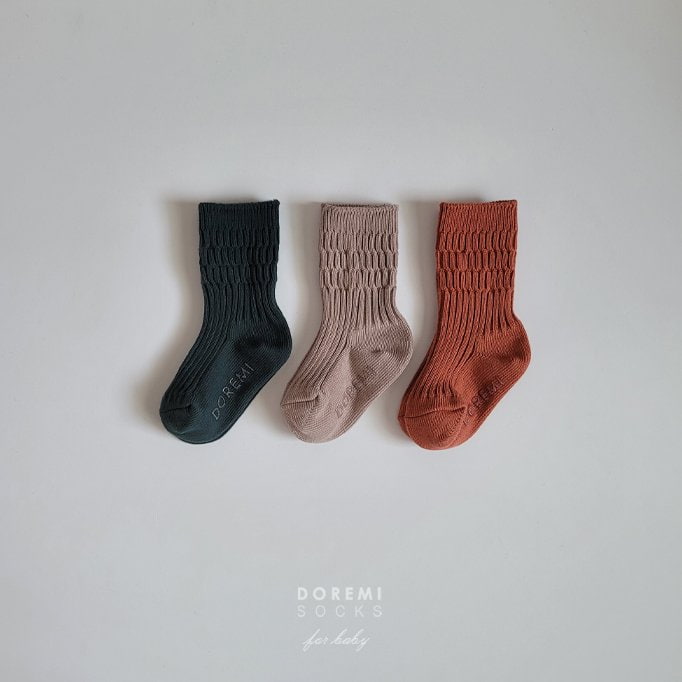 Doremi Socks - Korean Baby Fashion - #babyboutiqueclothing - Brick Thick Socks (set of 3)