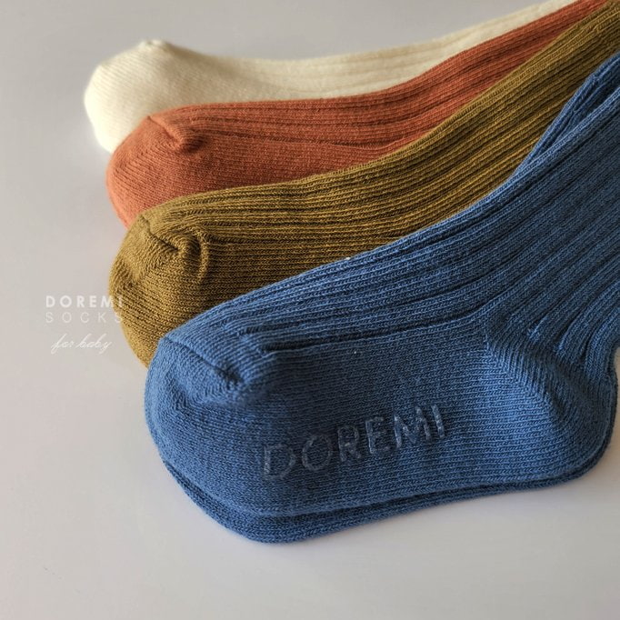 Doremi Socks - Korean Baby Fashion - #babyboutiqueclothing - Olive Rib Socks (set of 4) - 5