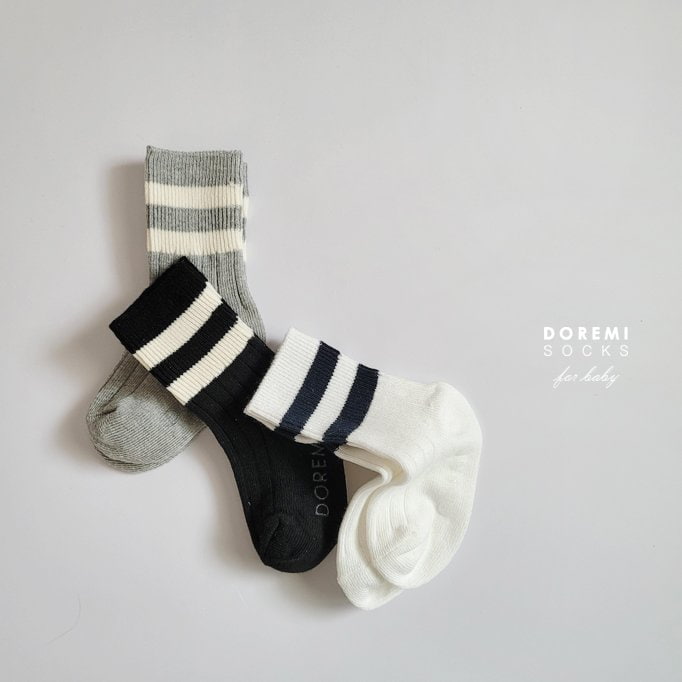 Doremi Socks - Korean Baby Fashion - #babyclothing - Low Socks (set of 3)