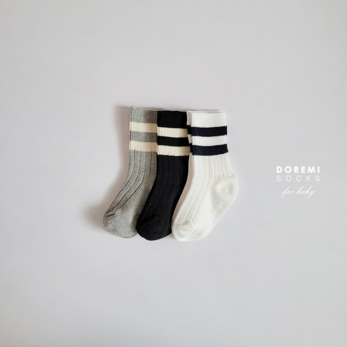 Doremi Socks - Korean Baby Fashion - #babyfashion - Low Socks (set of 3) - 2