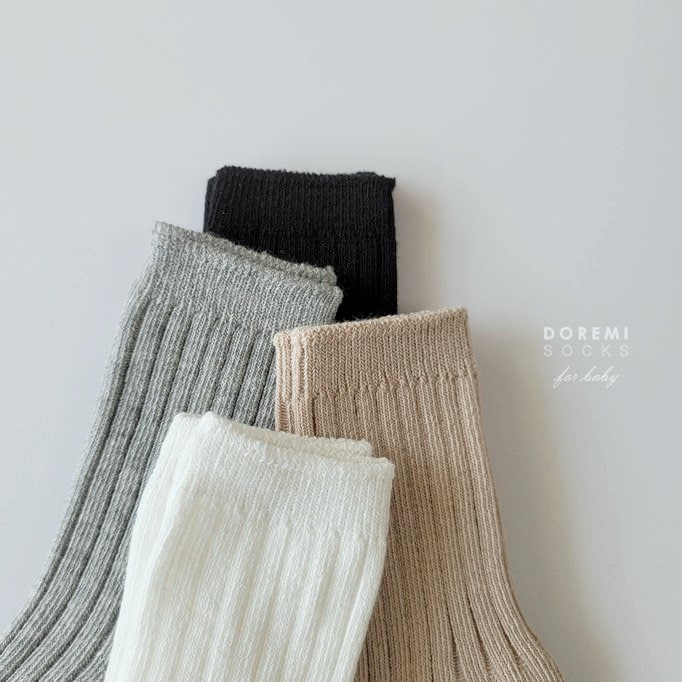 Doremi Socks - Korean Baby Fashion - #babyfashion - Basic Rib Socks (set of 4) - 3