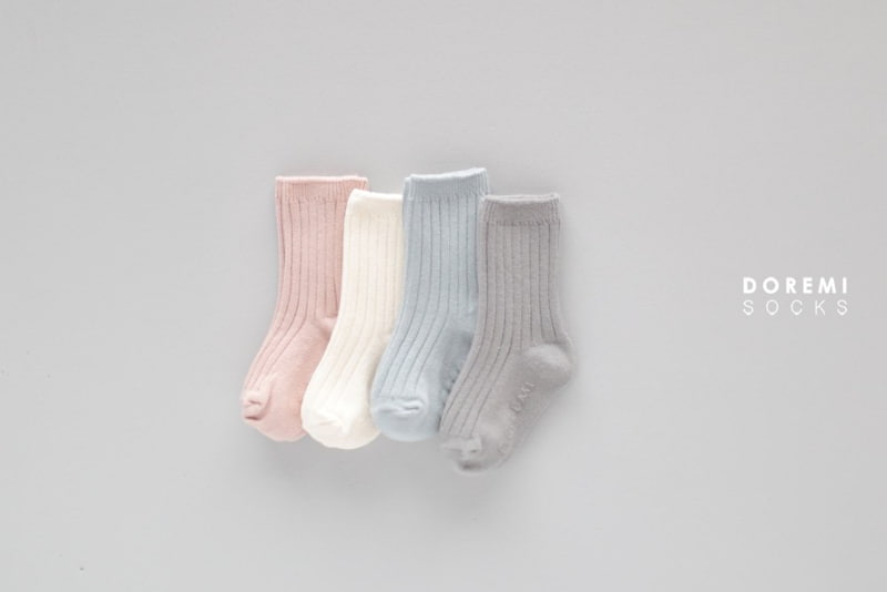 Doremi Socks - Korean Baby Fashion - #babyfever - Mashmellow Rib Socks (set of 4) - 11