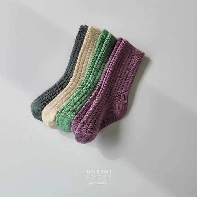 Doremi Socks - Korean Baby Fashion - #babygirlfashion - Macaron Rib Socks (set of 4) - 3