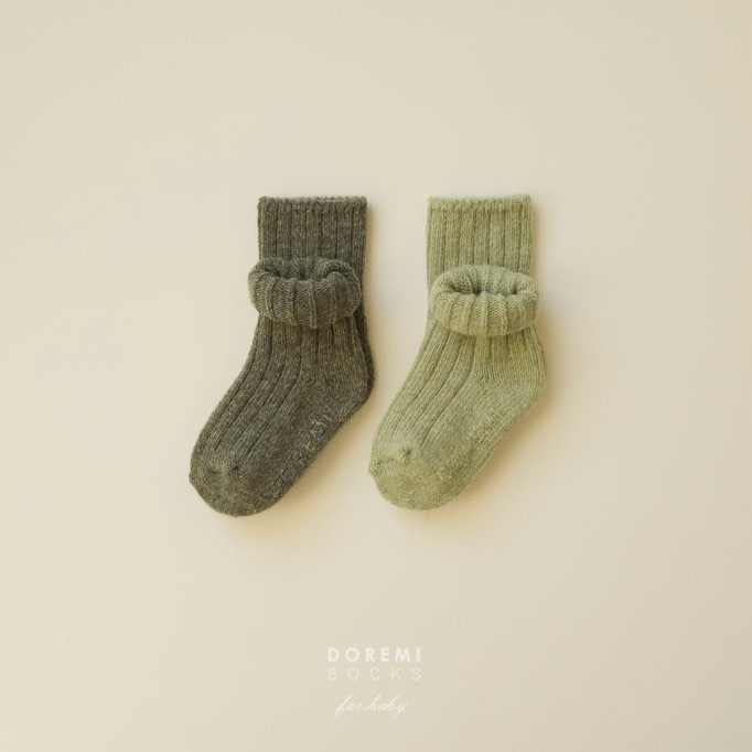 Doremi Socks - Korean Baby Fashion - #babyoninstagram - Rib Wool Socks (set of 2) - 3