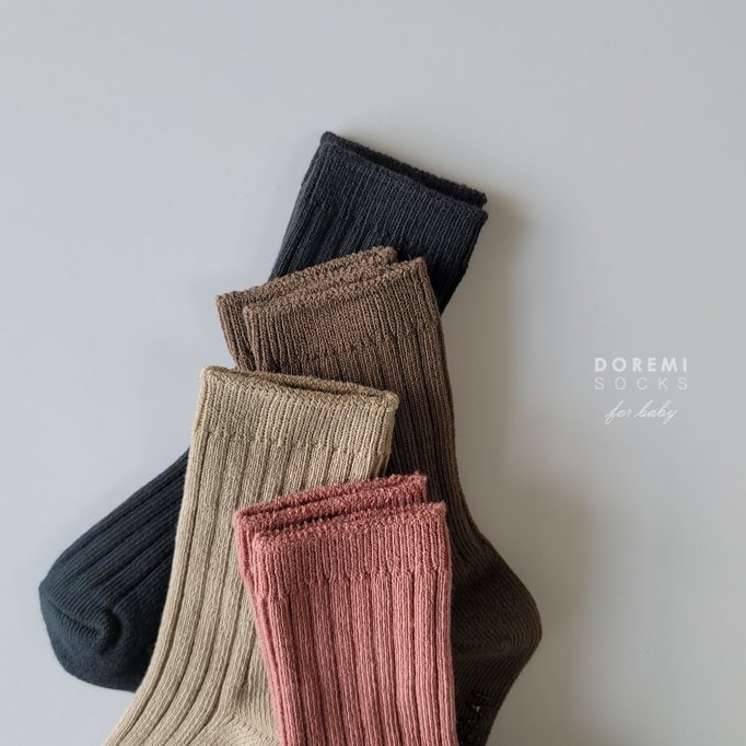 Doremi Socks - Korean Baby Fashion - #babyoninstagram - Choco Berry Rib Socks (set of 4)