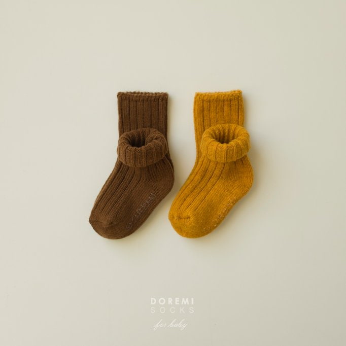 Doremi Socks - Korean Baby Fashion - #babyoninstagram - Rib Wool Socks (set of 2) - 4