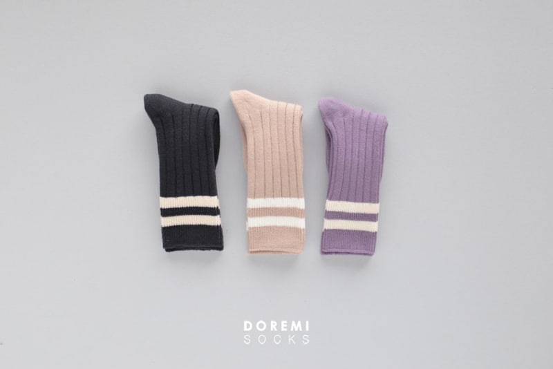 Doremi Socks - Korean Baby Fashion - #onlinebabyboutique - Dandy Knee Socks (set of 3) - 4