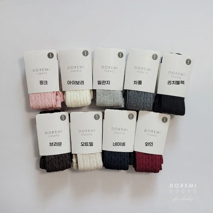 Doremi Socks - Korean Baby Fashion - #onlinebabyshop - Cable Tights