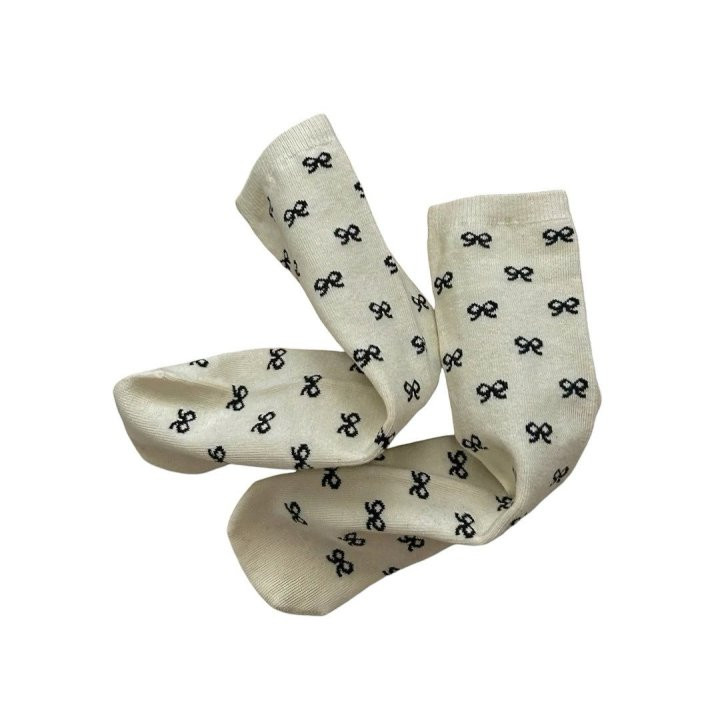 Dudie - Korean Children Fashion - #Kfashion4kids - Black Ribbon Socks - 10