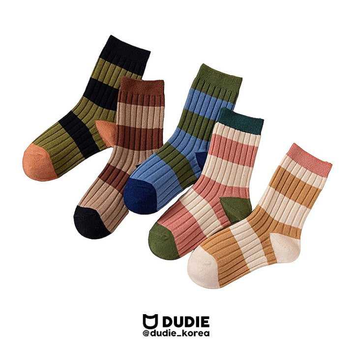 Dudie - Korean Children Fashion - #Kfashion4kids - Stripe Socks