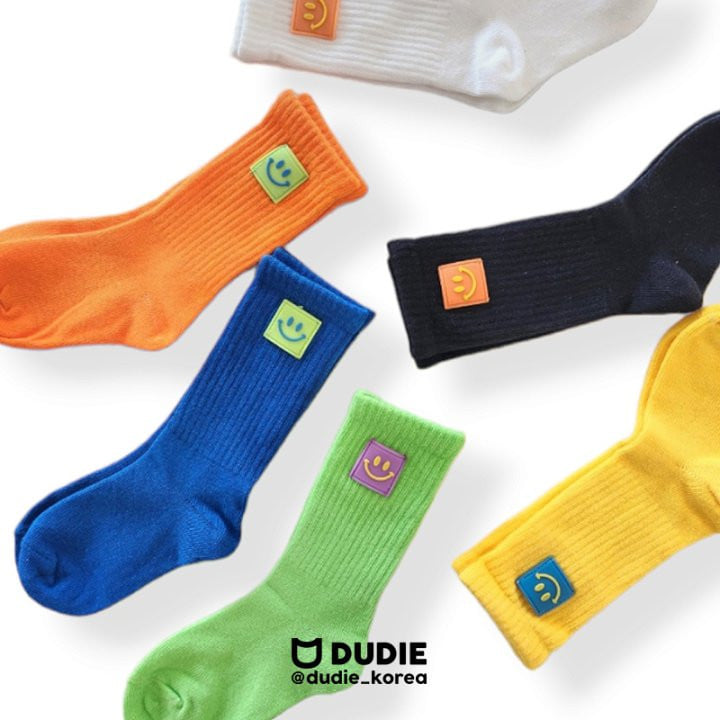 Dudie - Korean Children Fashion - #Kfashion4kids - Grip Smile Socks - 10