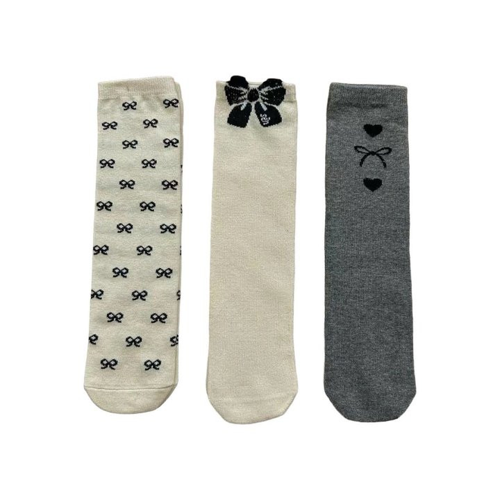 Dudie - Korean Children Fashion - #childofig - Black Ribbon Socks