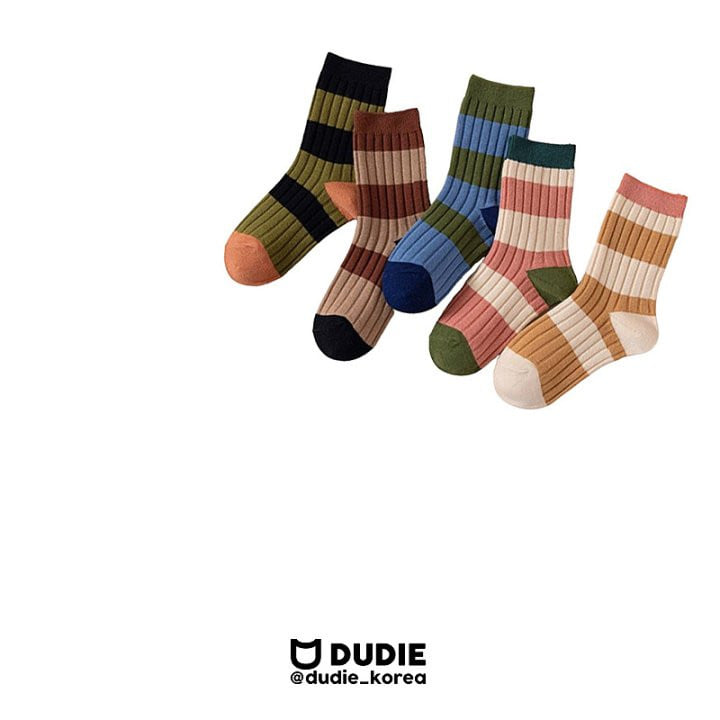 Dudie - Korean Children Fashion - #childofig - Stripe Socks - 9