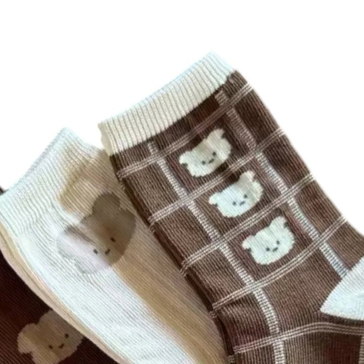 Dudie - Korean Children Fashion - #stylishchildhood - Bear Socks - 4