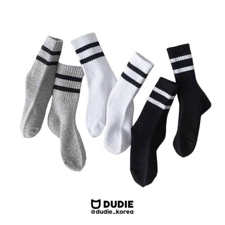 Dudie - Korean Children Fashion - #childofig - Sports Two Lines Socks