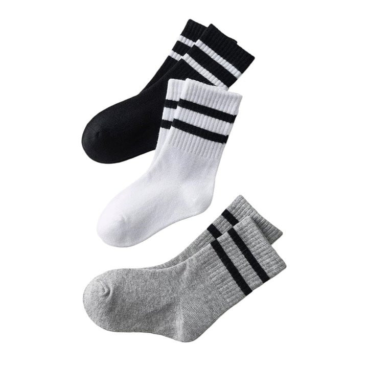 Dudie - Korean Children Fashion - #childofig - Sports Two Lines Socks - 2