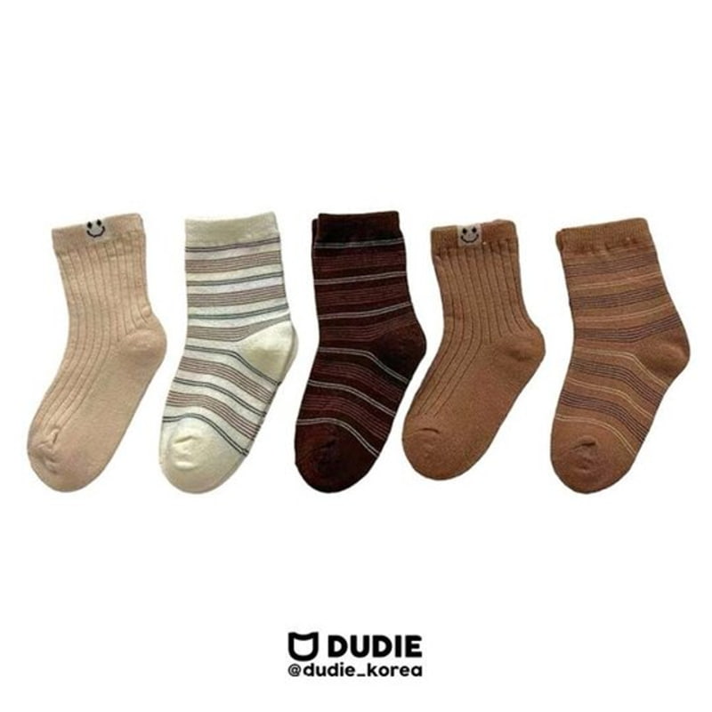 Dudie - Korean Children Fashion - #childrensboutique - Brown Miso Socks - 9