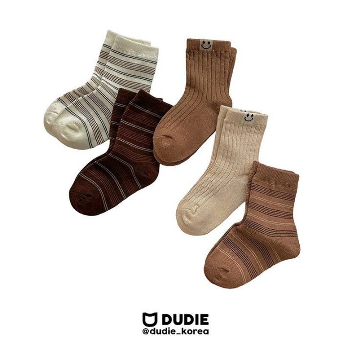 Dudie - Korean Children Fashion - #designkidswear - Brown Miso Socks - 10