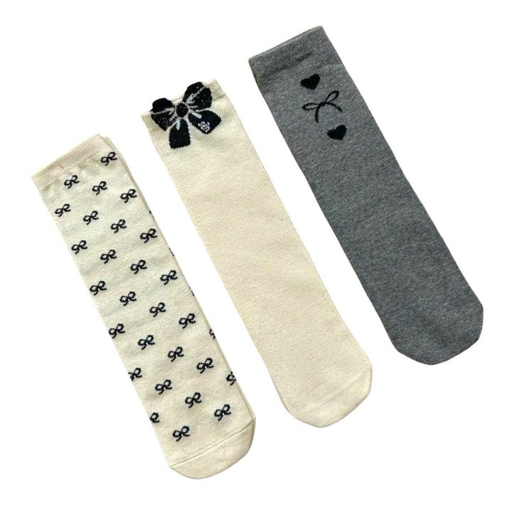 Dudie - Korean Children Fashion - #childrensboutique - Black Ribbon Socks - 4