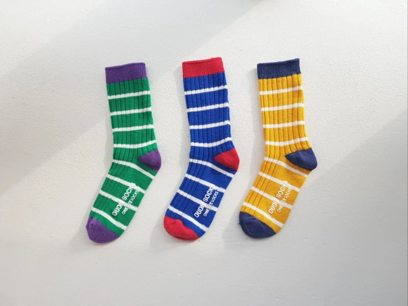 Dudie - Korean Children Fashion - #designkidswear - Stripe Socks