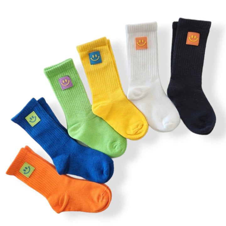 Dudie - Korean Children Fashion - #childrensboutique - Grip Smile Socks - 4